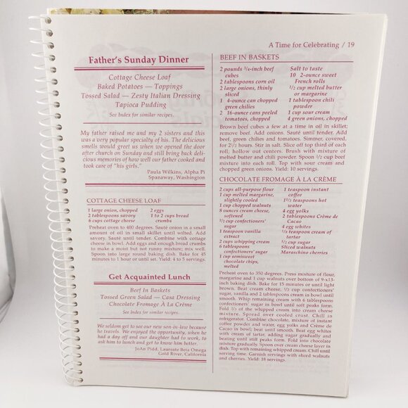 VINTAGE Beta Sigma Phi Celebrations Cookbook ~ Sorority member recipe collection - Picture 10 of 16